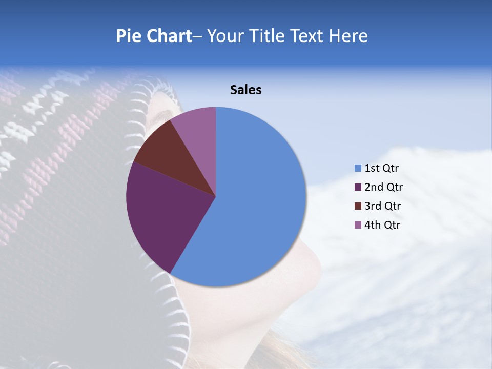 Side View Of Young Woman Enjoying Mountain PowerPoint Template