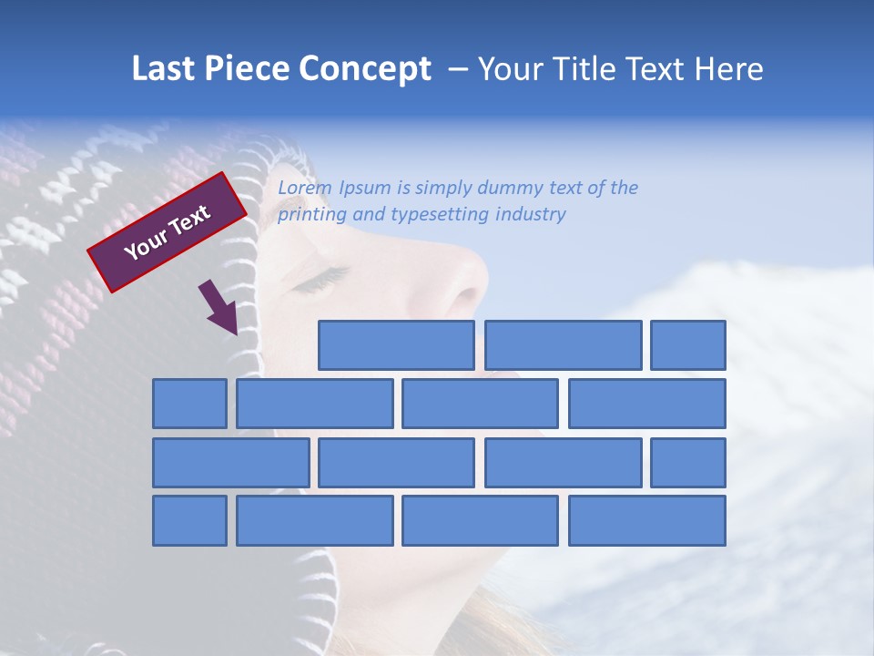 Side View Of Young Woman Enjoying Mountain PowerPoint Template