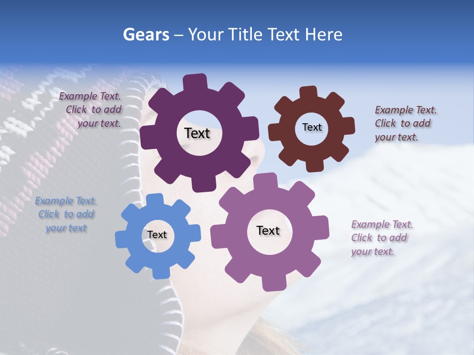 Side View Of Young Woman Enjoying Mountain PowerPoint Template