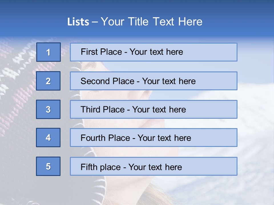 Side View Of Young Woman Enjoying Mountain PowerPoint Template