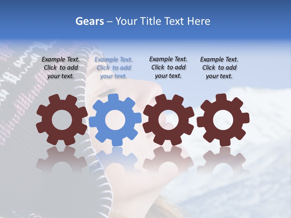 Side View Of Young Woman Enjoying Mountain PowerPoint Template