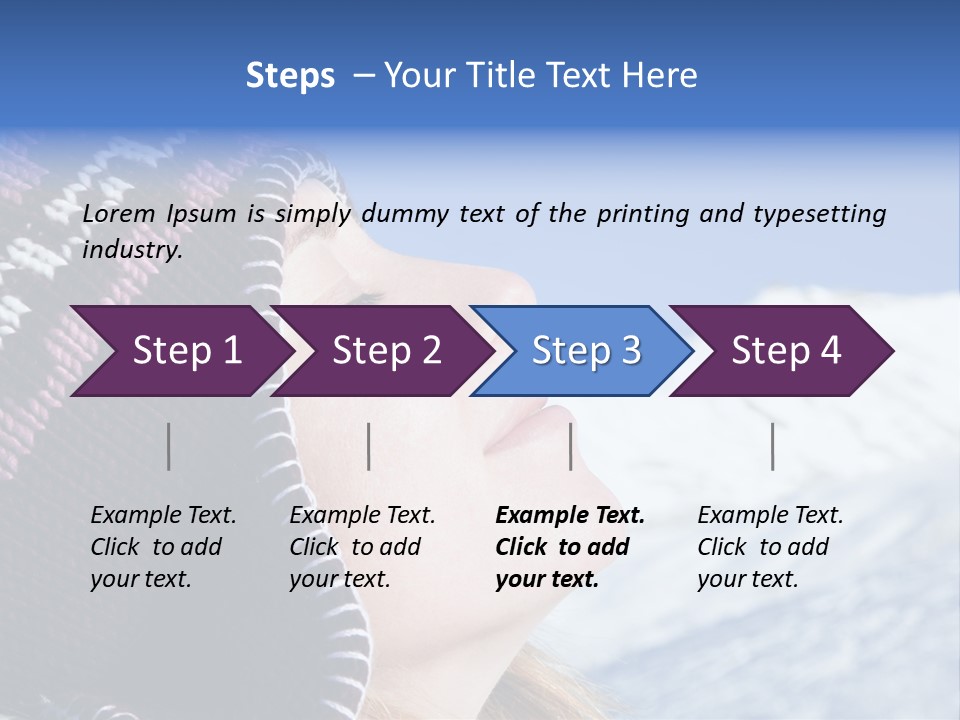 Side View Of Young Woman Enjoying Mountain PowerPoint Template