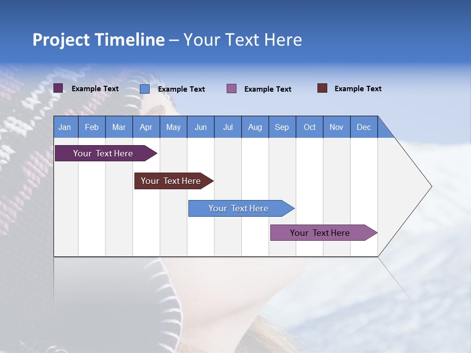 Side View Of Young Woman Enjoying Mountain PowerPoint Template