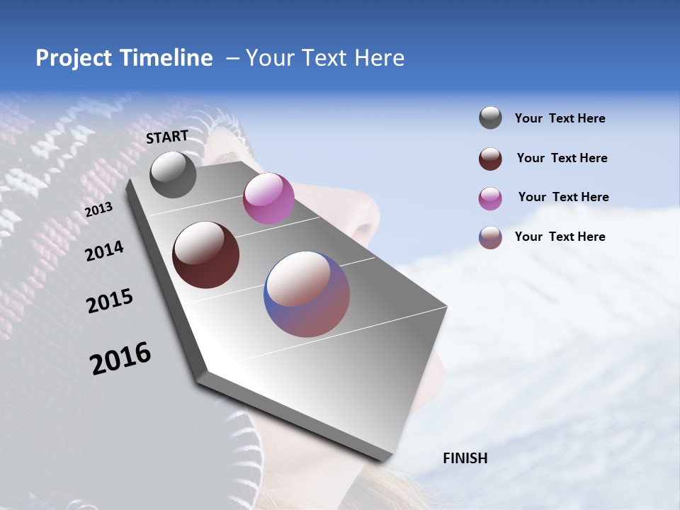 Side View Of Young Woman Enjoying Mountain PowerPoint Template
