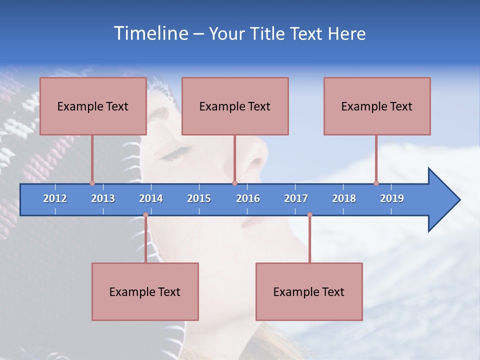 Side View Of Young Woman Enjoying Mountain PowerPoint Template