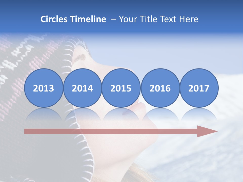 Side View Of Young Woman Enjoying Mountain PowerPoint Template