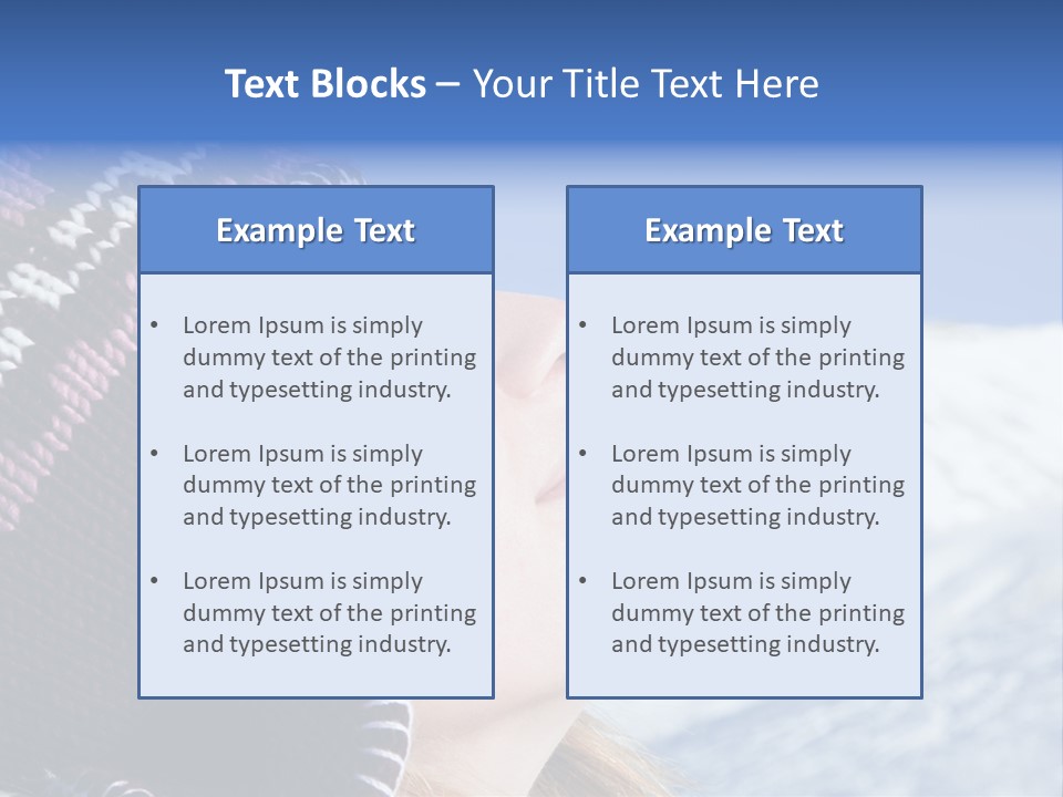Side View Of Young Woman Enjoying Mountain PowerPoint Template