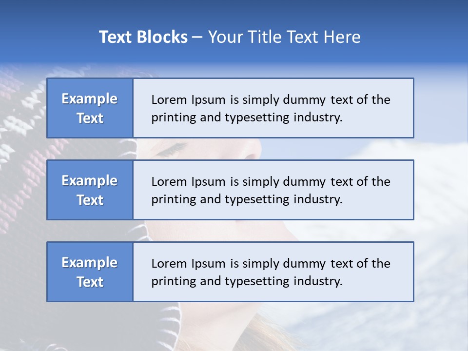 Side View Of Young Woman Enjoying Mountain PowerPoint Template
