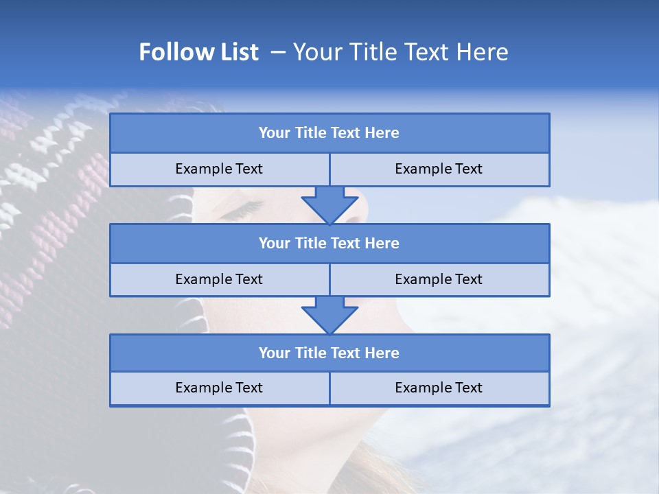 Side View Of Young Woman Enjoying Mountain PowerPoint Template
