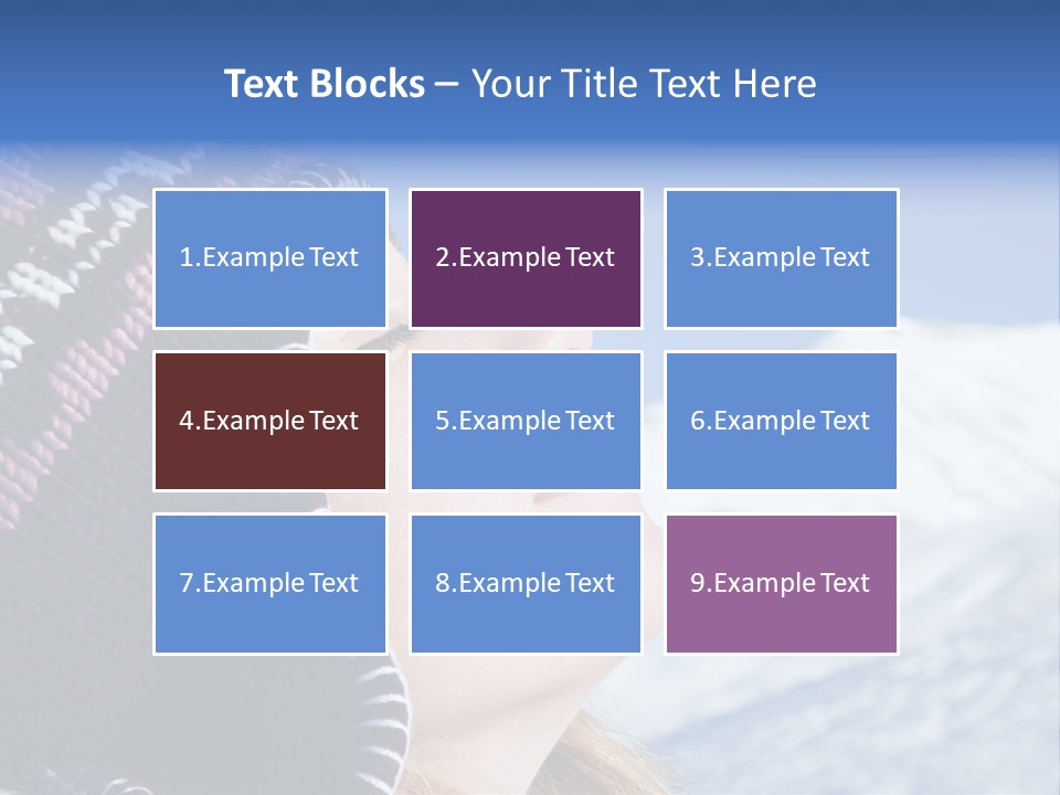 Side View Of Young Woman Enjoying Mountain PowerPoint Template