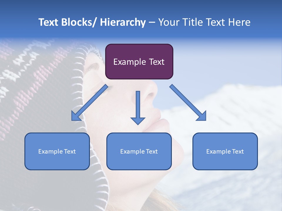 Side View Of Young Woman Enjoying Mountain PowerPoint Template
