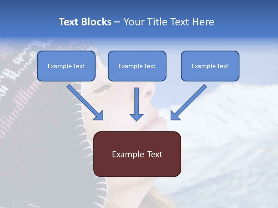 Side View Of Young Woman Enjoying Mountain PowerPoint Template