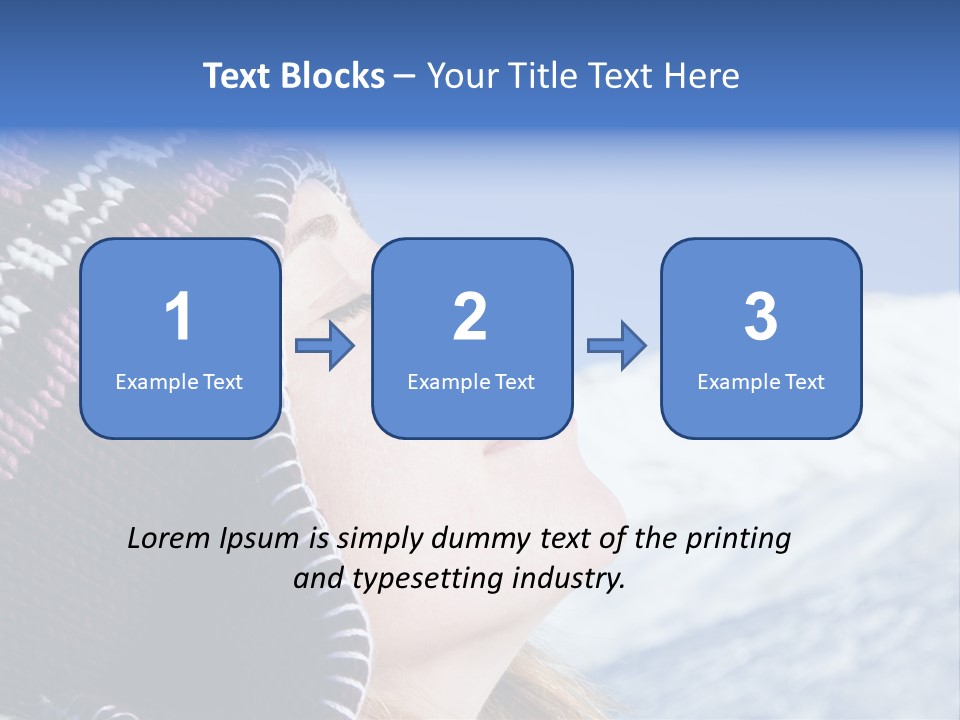 Side View Of Young Woman Enjoying Mountain PowerPoint Template