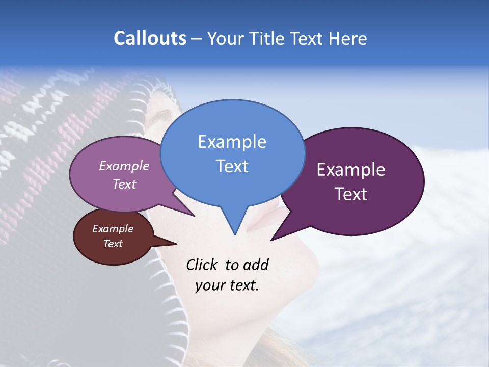 Side View Of Young Woman Enjoying Mountain PowerPoint Template