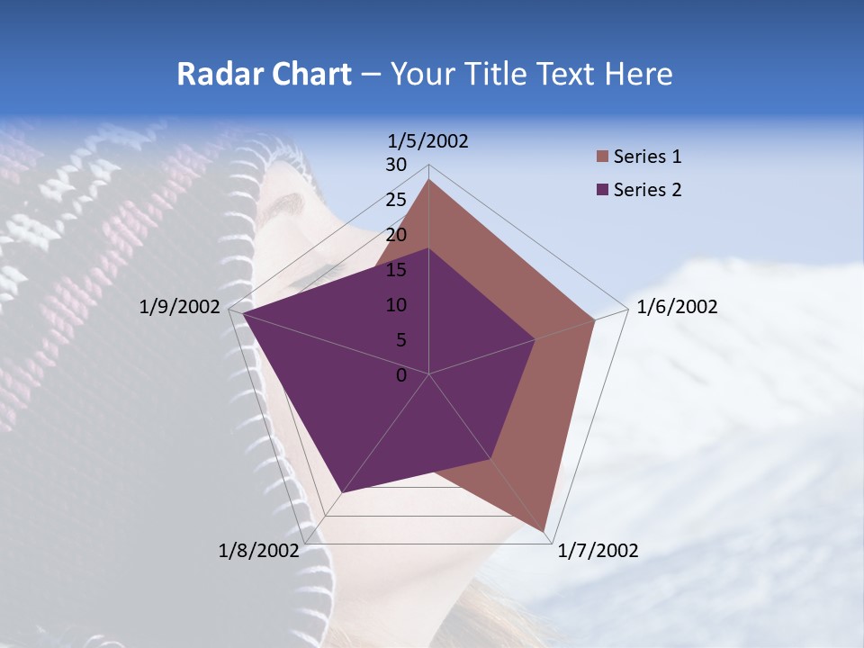 Side View Of Young Woman Enjoying Mountain PowerPoint Template