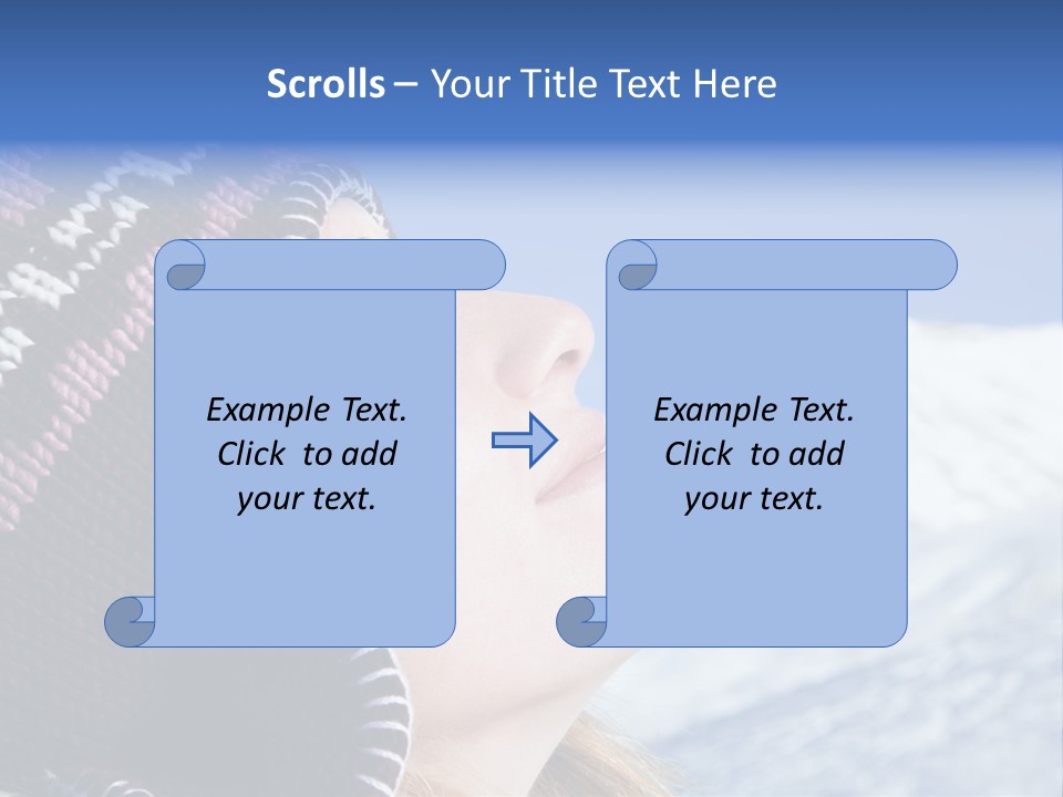 Side View Of Young Woman Enjoying Mountain PowerPoint Template