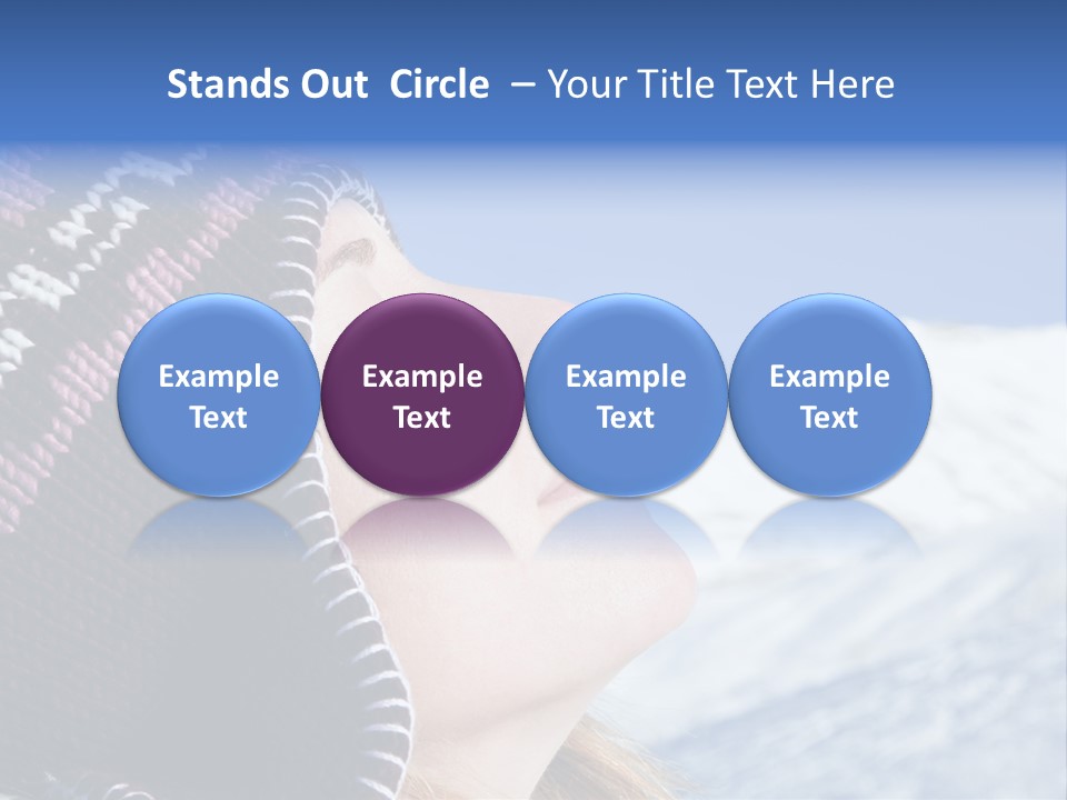 Side View Of Young Woman Enjoying Mountain PowerPoint Template