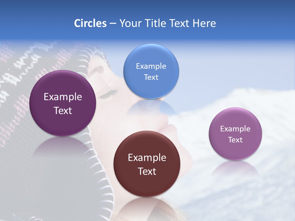 Side View Of Young Woman Enjoying Mountain PowerPoint Template