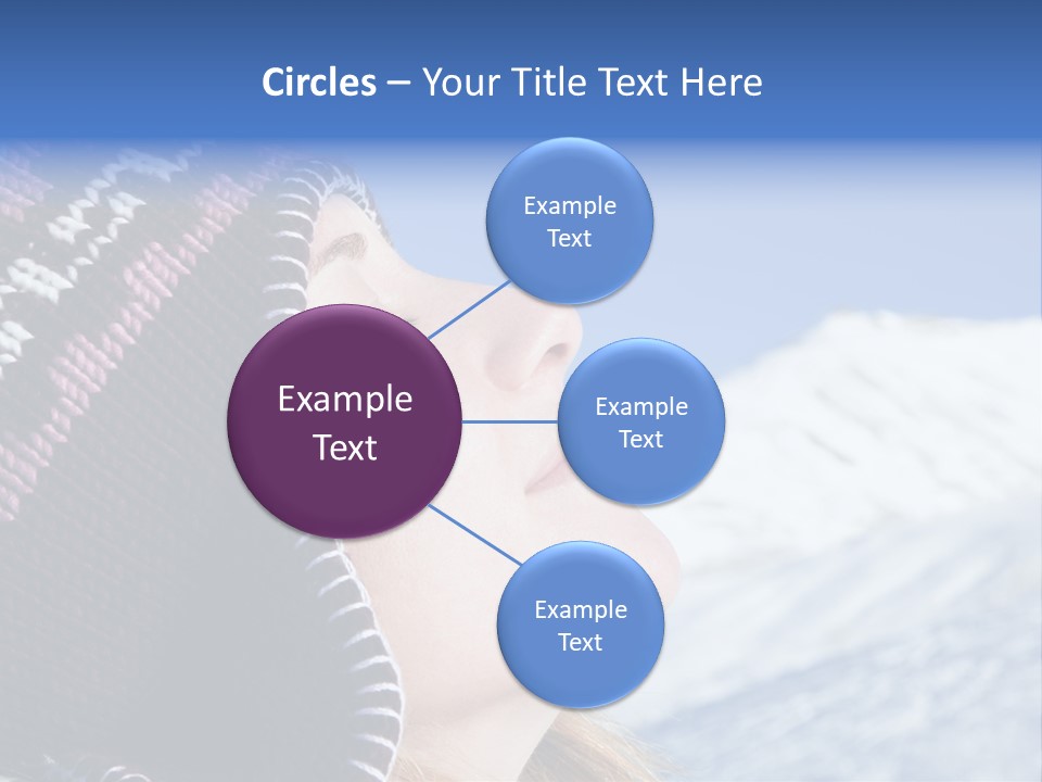 Side View Of Young Woman Enjoying Mountain PowerPoint Template