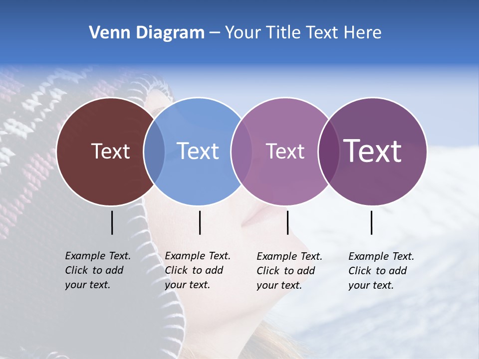 Side View Of Young Woman Enjoying Mountain PowerPoint Template