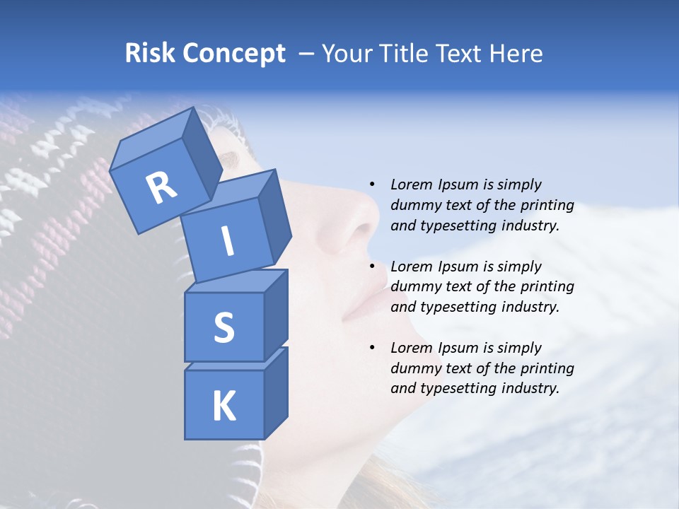 Side View Of Young Woman Enjoying Mountain PowerPoint Template