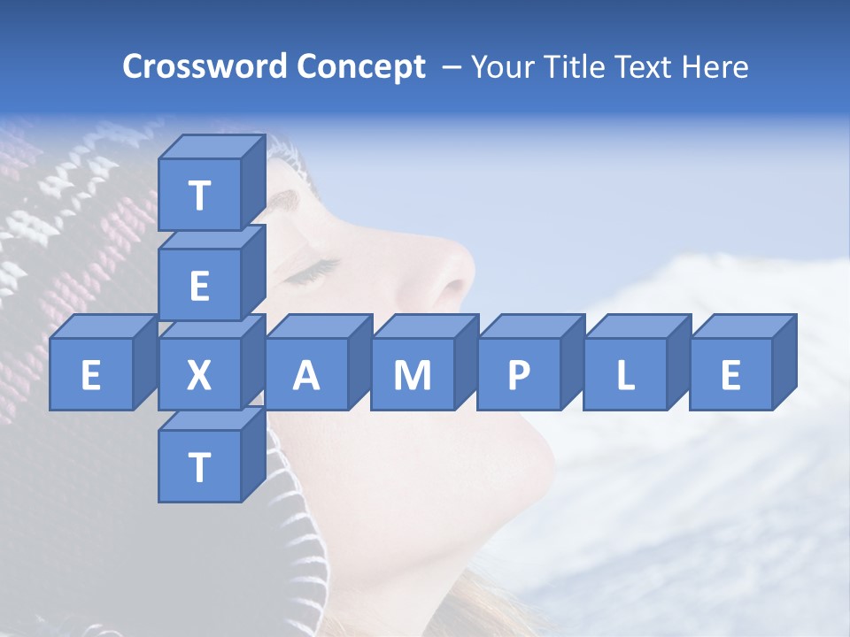 Side View Of Young Woman Enjoying Mountain PowerPoint Template