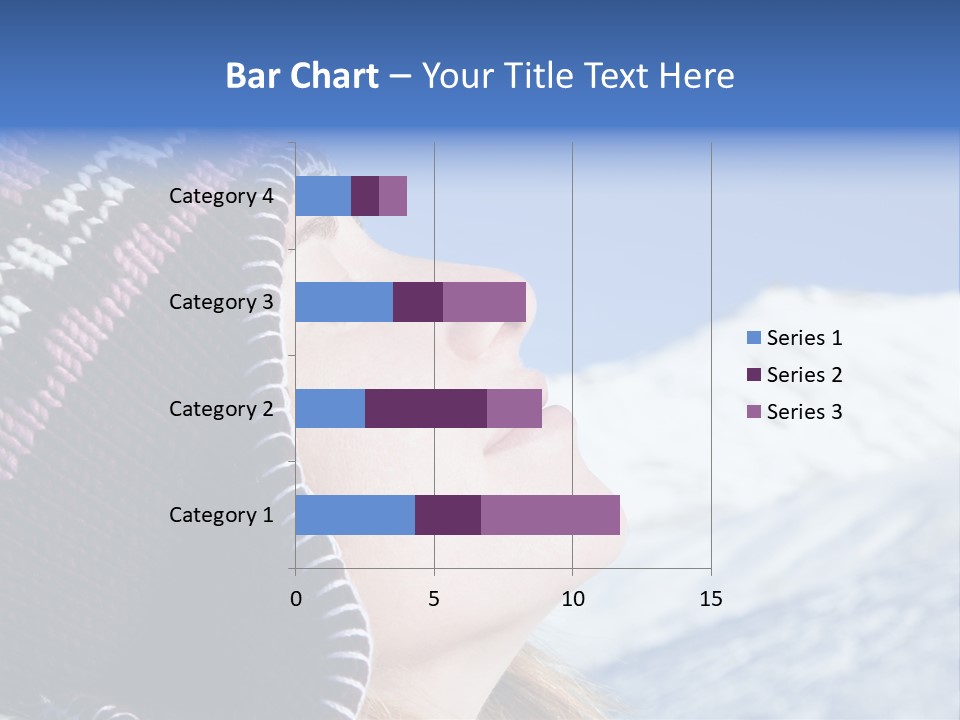 Side View Of Young Woman Enjoying Mountain PowerPoint Template