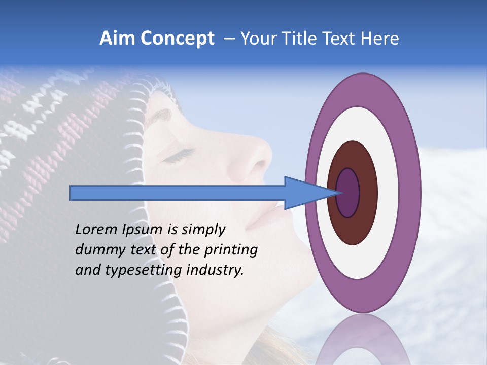 Side View Of Young Woman Enjoying Mountain PowerPoint Template