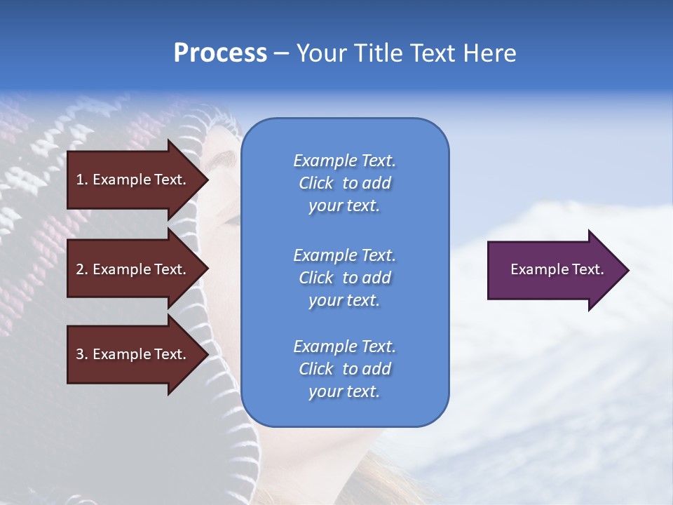 Side View Of Young Woman Enjoying Mountain PowerPoint Template