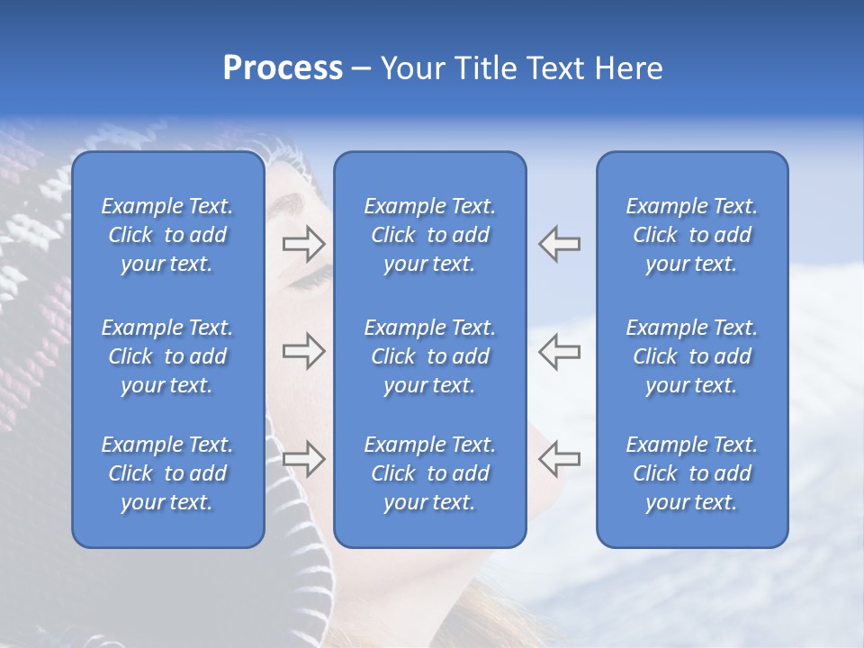 Side View Of Young Woman Enjoying Mountain PowerPoint Template