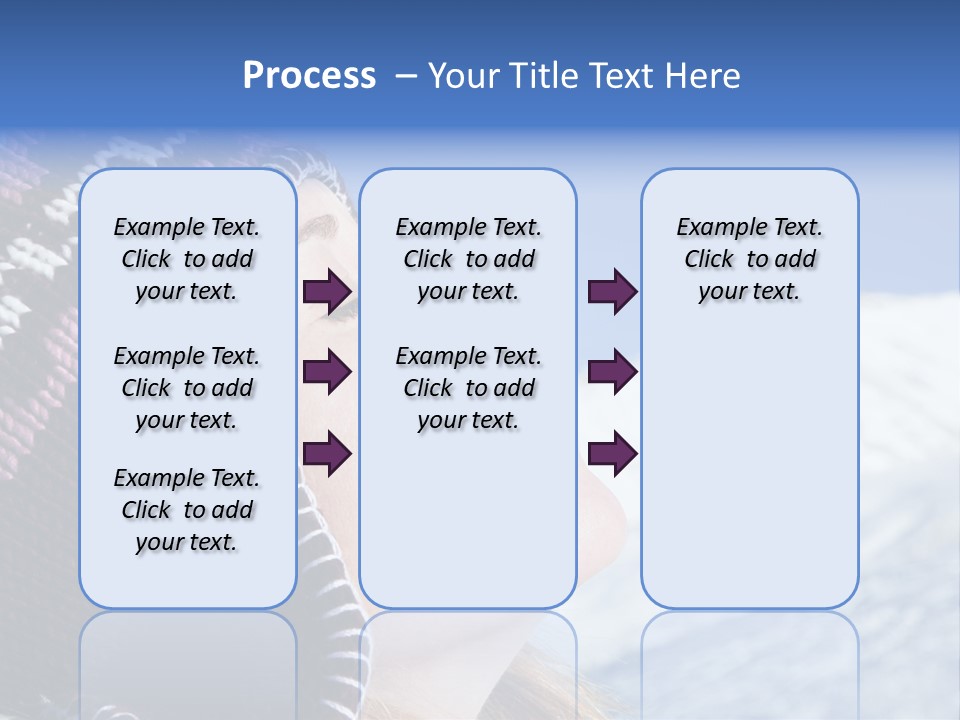 Side View Of Young Woman Enjoying Mountain PowerPoint Template