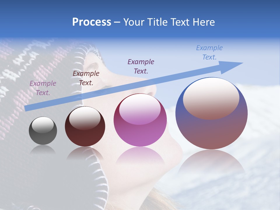 Side View Of Young Woman Enjoying Mountain PowerPoint Template