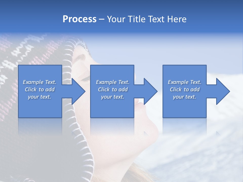 Side View Of Young Woman Enjoying Mountain PowerPoint Template