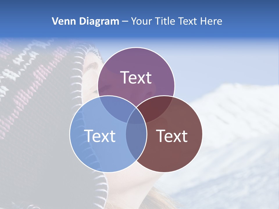 Side View Of Young Woman Enjoying Mountain PowerPoint Template