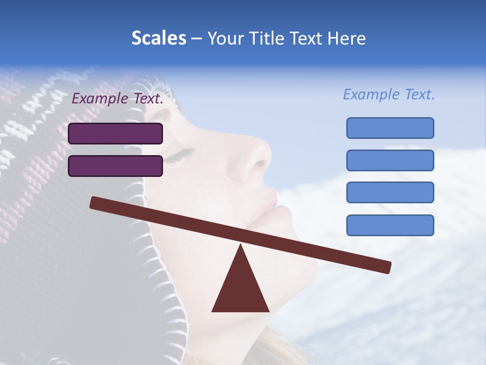 Side View Of Young Woman Enjoying Mountain PowerPoint Template