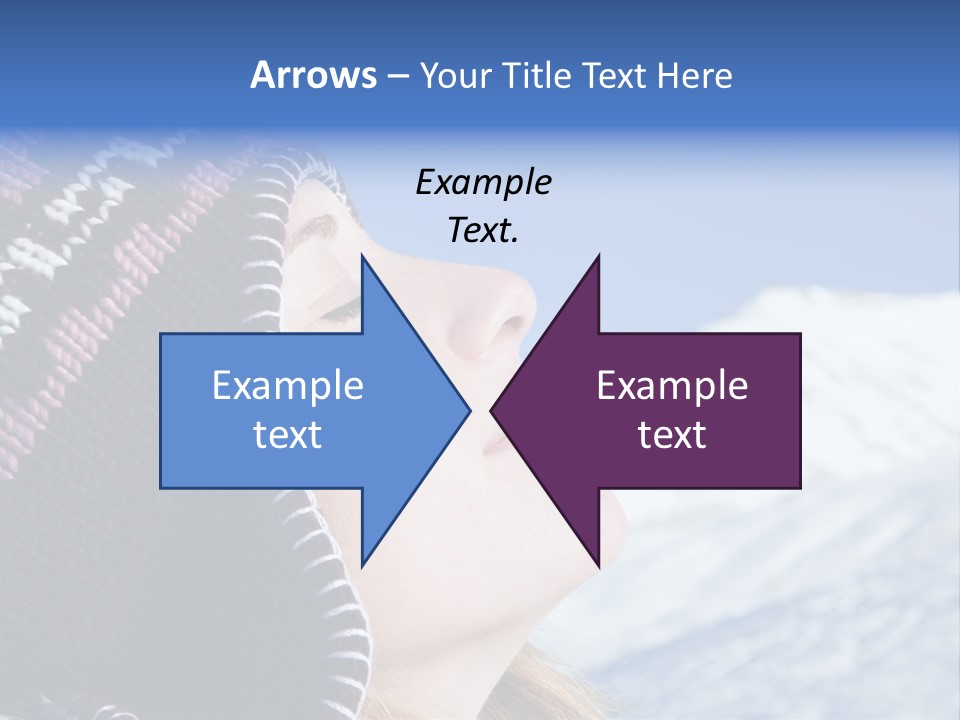 Side View Of Young Woman Enjoying Mountain PowerPoint Template