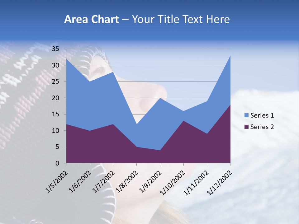 Side View Of Young Woman Enjoying Mountain PowerPoint Template