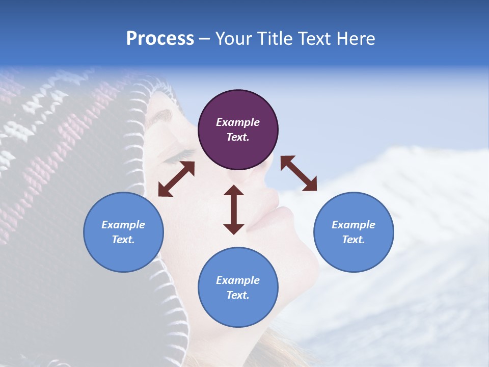 Side View Of Young Woman Enjoying Mountain PowerPoint Template