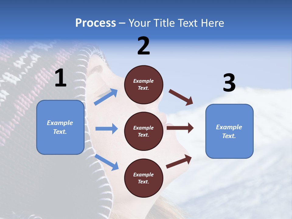 Side View Of Young Woman Enjoying Mountain PowerPoint Template