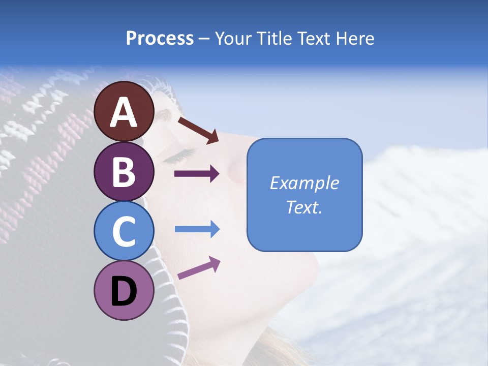 Side View Of Young Woman Enjoying Mountain PowerPoint Template