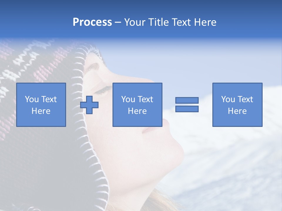 Side View Of Young Woman Enjoying Mountain PowerPoint Template
