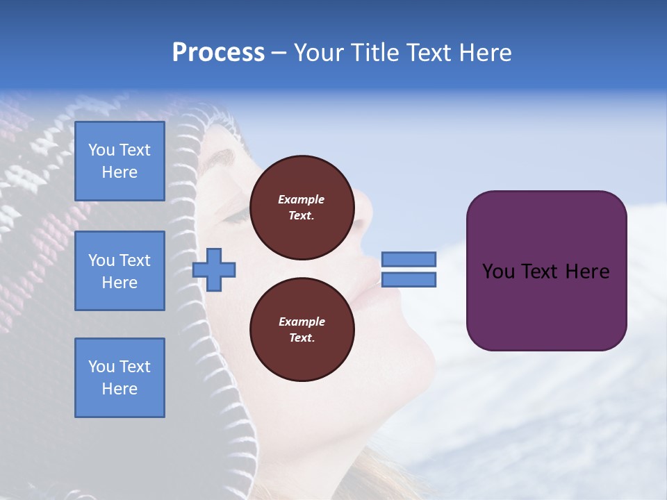Side View Of Young Woman Enjoying Mountain PowerPoint Template