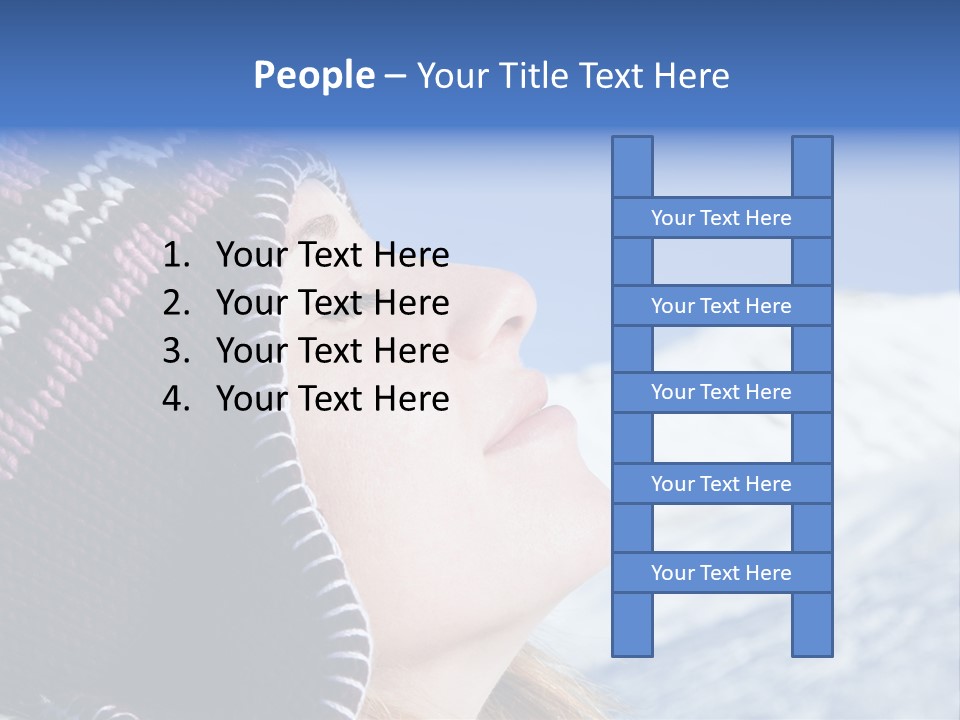 Side View Of Young Woman Enjoying Mountain PowerPoint Template
