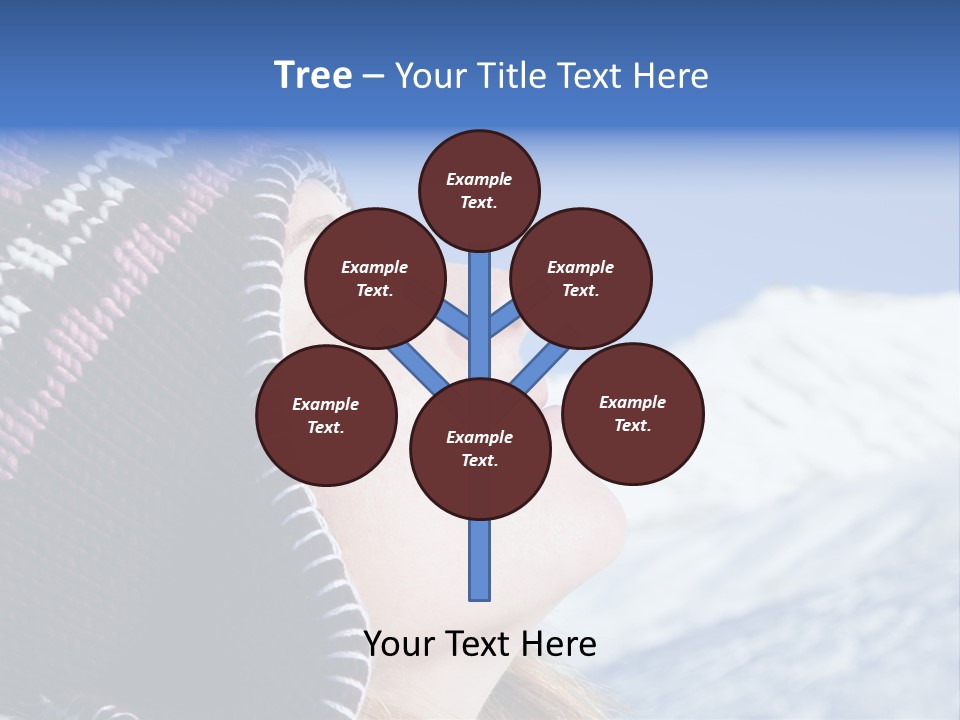 Side View Of Young Woman Enjoying Mountain PowerPoint Template