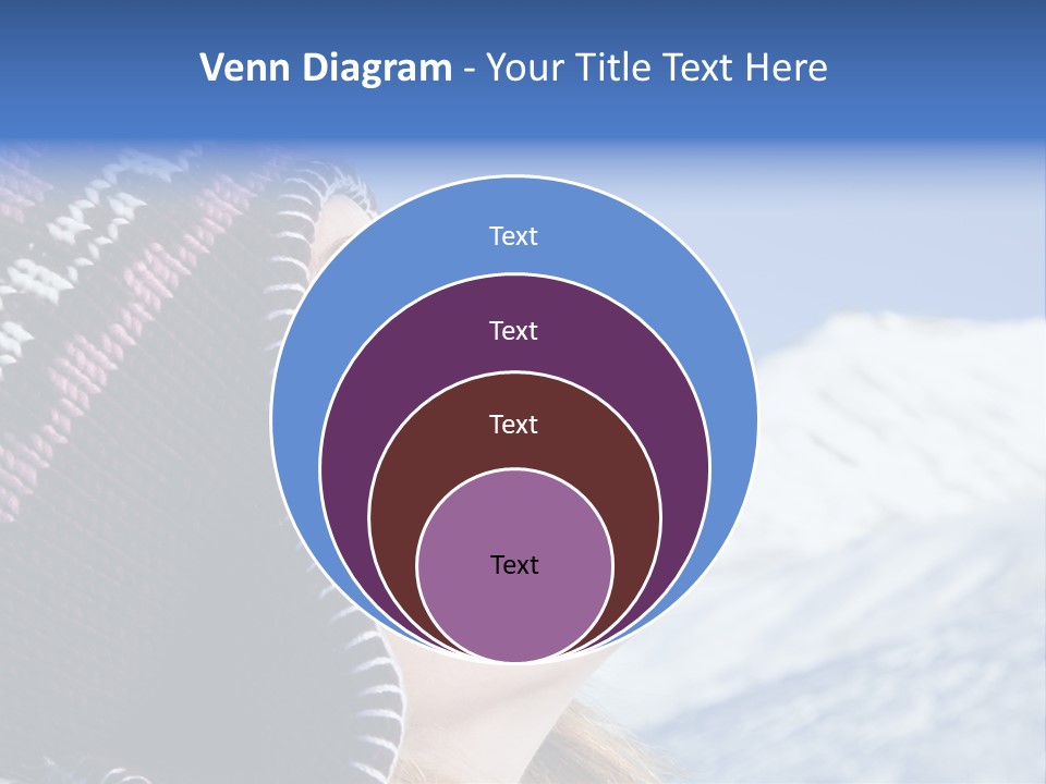 Side View Of Young Woman Enjoying Mountain PowerPoint Template