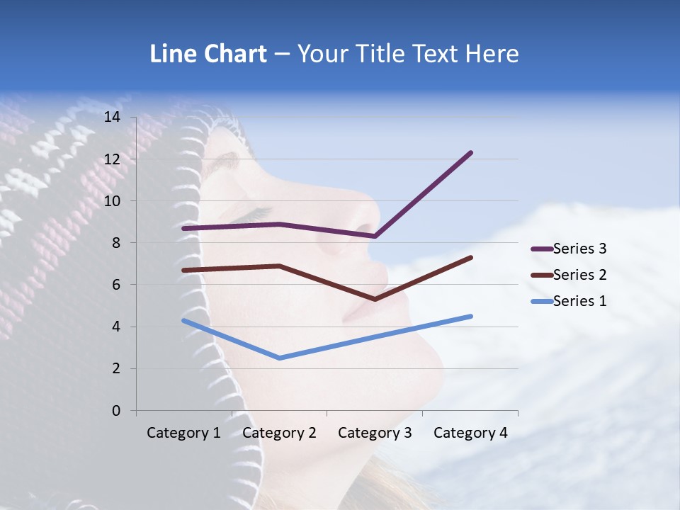 Side View Of Young Woman Enjoying Mountain PowerPoint Template
