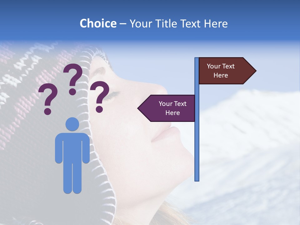 Side View Of Young Woman Enjoying Mountain PowerPoint Template