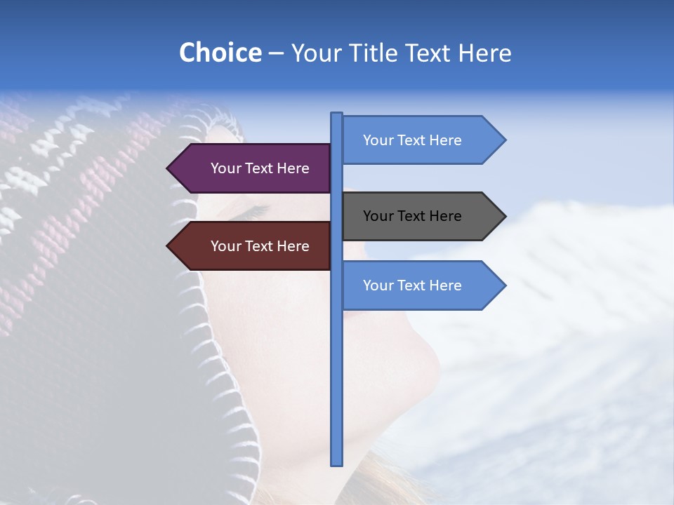 Side View Of Young Woman Enjoying Mountain PowerPoint Template
