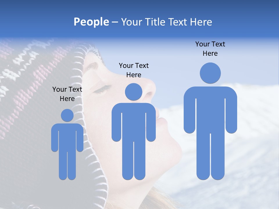 Side View Of Young Woman Enjoying Mountain PowerPoint Template