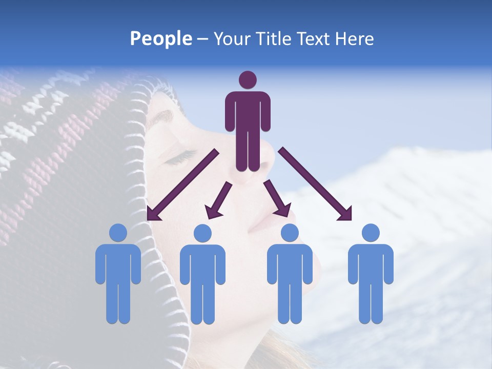 Side View Of Young Woman Enjoying Mountain PowerPoint Template